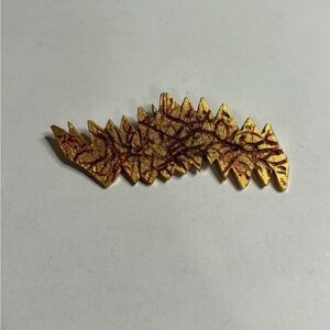 Scott Simon Artisan Signed Pin Brooch Gold Tone
